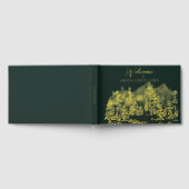 Aquarellkabine im Grünen Forest Gold Foil Gästebuch (Voll)