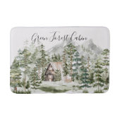 Aquarellkabine im grünen Pinienwald Badematte (Vorderseite)