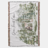 Aquarellkabine im grünen Pinienwald Decke (Vorderseite Vertikal)