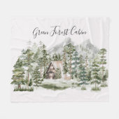 Aquarellkabine im grünen Pinienwald Fleecedecke (Vorderseite (Horizontal))