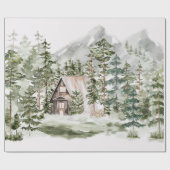 Aquarellkabine im grünen Pinienwald Geschenkpapier (Flach)