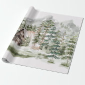 Aquarellkabine im grünen Pinienwald Geschenkpapier (Ungerollt)