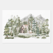 Aquarellkabine im grünen Pinienwald Geschenkpapier Set (Vorderseite 3)