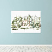 Aquarellkabine im grünen Pinienwald Leinwanddruck (Insitu (Holzboden))