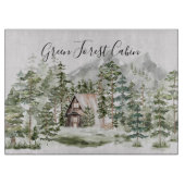 Aquarellkabine im grünen Pinienwald Schneidebrett (Vorderseite)