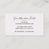 Aquarellkabine im grünen Pinienwald Visitenkarte (Rückseite)