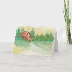 Aquarellkabine in der Waldnotizkarte Karte