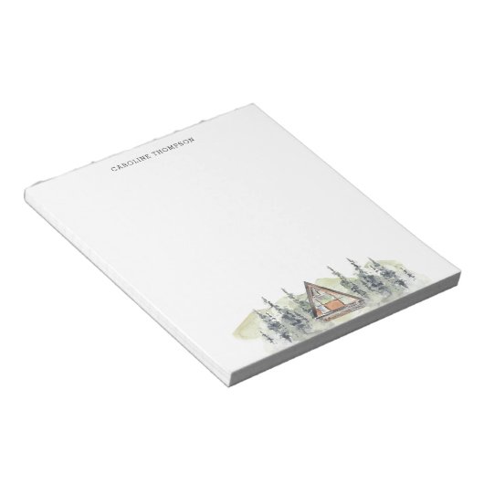Aquarellkabine Personalisiert Notepad Notizblock (angewinkelt)