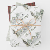 Aquarellkabine Urlaub Kariert Geschenkpapier Set (Beispiel)