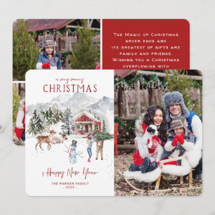 Aquarellkabine   Weihnachts-Weihnachtsfotokarte Einladung
