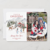 Aquarellkabine | Weihnachts-Weihnachtsfotokarte Einladung (Vorderseite)