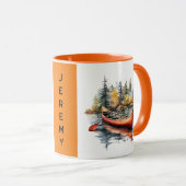 Aquarellkajak auf dem Orangensee, zwei Töne Tasse (VorderseiteRechts)