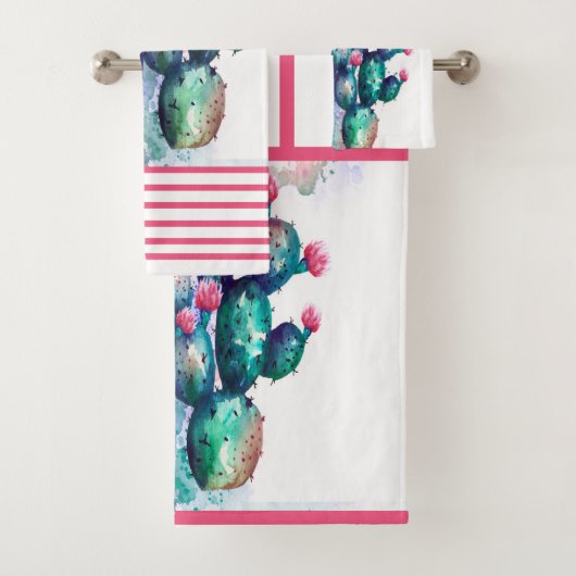 Aquarellkaktus Badhandtuch Set (Insitu)