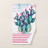 Aquarellkaktus Badhandtuch Set (Handtuch)