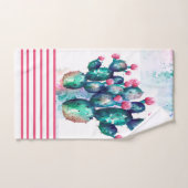 Aquarellkaktus Badhandtuch Set (Handtuch)
