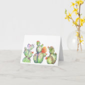 Aquarellkaktus blühende Wüstenkaktus Karte (Gelbe Blume)