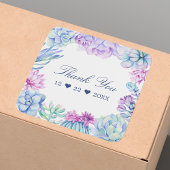 Aquarellkaktus Blumenkaktus Vielen Dank Quadratischer Aufkleber