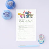 Aquarellkaktus, die das beste Spiel der Braut kenn Flyer (Einzeln)