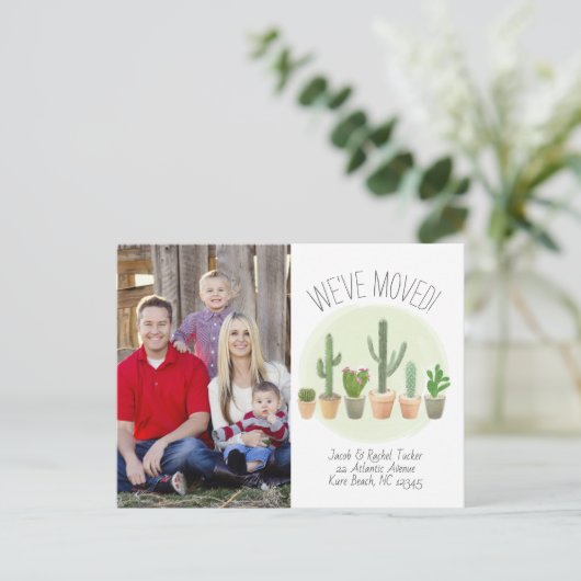 Aquarellkaktus, die wir verschoben haben postkarte (Stehend Vorderseite)