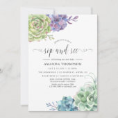 Aquarellkaktus Einladung (Vorderseite)