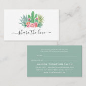 Aquarellkaktus Empfehlungskarte (Vorne/Hinten)