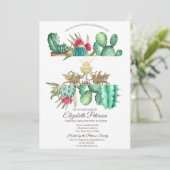 Aquarellkaktus Erste Heilige Kommunion Einladung (Stehend Vorderseite)
