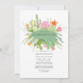 Aquarellkaktus Feier zum Foto des Lebens Einladung (Vorderseite)