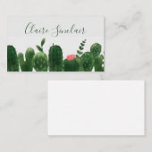 Aquarellkaktus florale Visitenkarte (Vorne/Hinten)