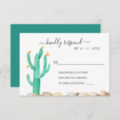 Aquarellkaktus für Hochzeiten RSVP-Karte RSVP Karte (Vorne/Hinten)