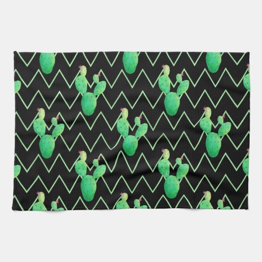 Aquarellkaktus Geschirrtuch (Horizontal)