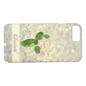 Aquarellkaktus Glittery Bokeh - Personalisiert Case-Mate iPhone Hülle (Rückseite (Horizontal))