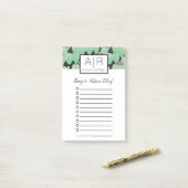 Aquarellkaktus Grüne Botanisches Muster Grün Post-it Klebezettel (Auf Schreibtisch)