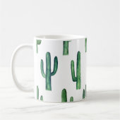 Aquarellkaktus. Grünes botanisches Muster. Modern Kaffeetasse (Links)