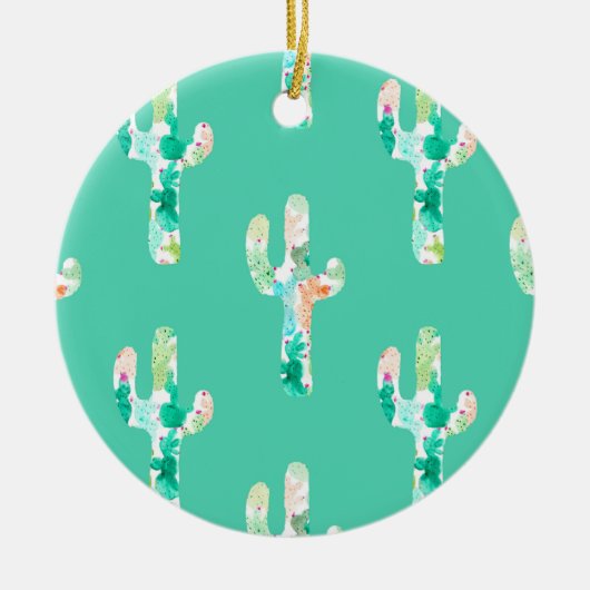 Aquarellkaktus Keramik Ornament (Vorne)