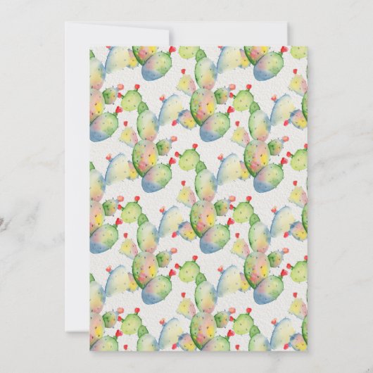 Aquarellkaktus Kinderdusche Einladung (Rückseite)