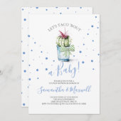 Aquarellkaktus Kinderdusche Einladung (Vorne/Hinten)