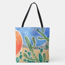Aquarellkaktus Landschaftsbild Tote Beutel Tasche