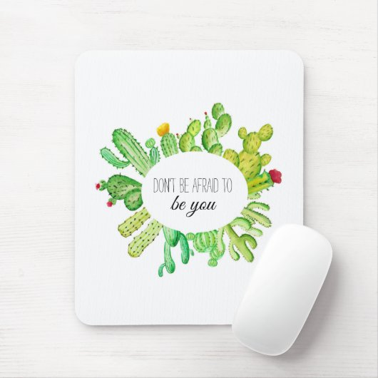 Aquarellkaktus-Mausunterlage Mousepad (Mit Mouse)