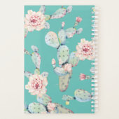 Aquarellkaktus mit Blume Moderne Personalisierte Planer (Rückseite)