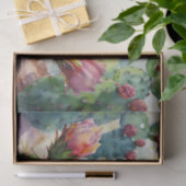 Aquarellkaktus mit dynamischen Wüsten-Blume Seidenpapier (Geschenk)