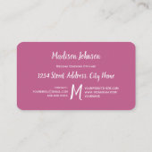 Aquarellkaktus | Monogramm | Visitenkarten Visitenkarte (Rückseite)