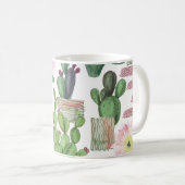 Aquarellkaktus Nahtloses Malmuster Kaffeetasse (VorderseiteRechts)
