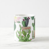 Aquarellkaktus Nahtloses Malmuster Kaffeetasse (Mittel)