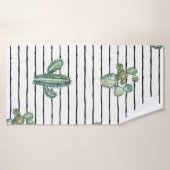Aquarellkaktus nahtloses Muster Badehandtuch (Badehandtuch)