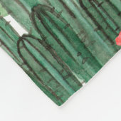 Aquarellkaktus nahtloses Muster Fleecedecke (Ecke)