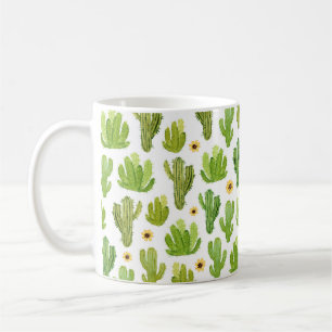 Aquarellkaktus nahtloses Muster Kaffeetasse