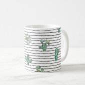 Aquarellkaktus nahtloses Muster Kaffeetasse (VorderseiteRechts)