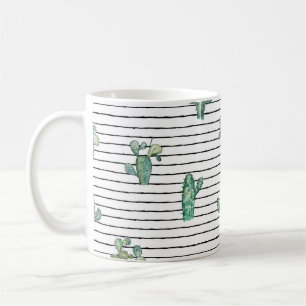 Aquarellkaktus nahtloses Muster Kaffeetasse