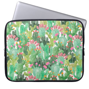 Aquarellkaktus nahtloses Muster Laptopschutzhülle