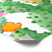 Aquarellkaktus nahtloses Muster Poster (Ecke)